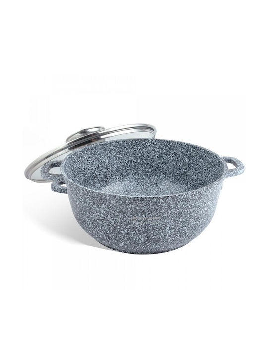 Edenberg Pots Set of Aluminum with Stone Coating Grey 6pcs