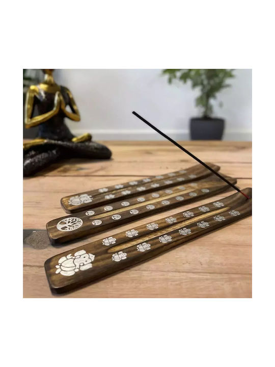 Ξύλινη Βάση Καύσης Αρωματικά Στικ Elephants Incense Holder 26cm
