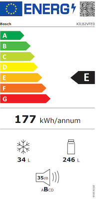 Bosch Εντοιχιζόμενο Μονόπορτο Ψυγείο NoFrost Υ177.2xΠ54.1xΒ54.8εκ. Λευκό