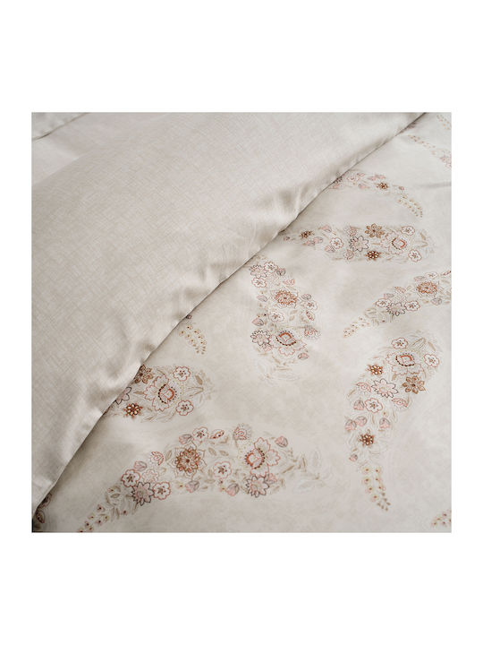 Vesta Home Vesta Home Cotton Satin Duvet Cover Set 230x240cm Super King with 2 Pillowcases Karen Sand