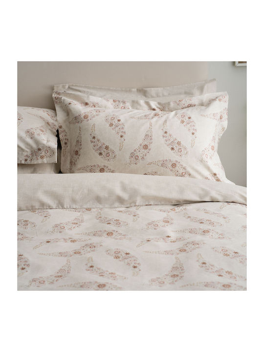Vesta Home Vesta Home Cotton Satin Duvet Cover Set 230x240cm Super King with 2 Pillowcases Karen Sand