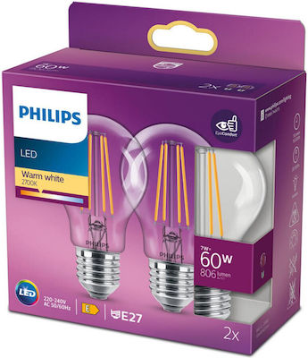 Philips Λάμπα LED για Ντουί E27 Θερμό Λευκό