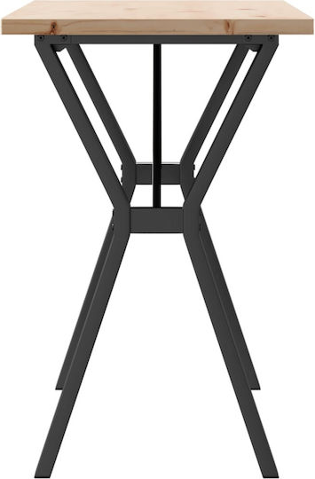 Table Dining Room from Solid Wood & Metal Coffee 100x50x75.5cm
