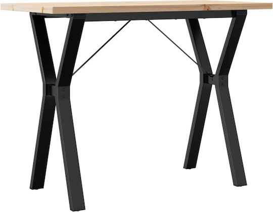 Table Dining Room from Solid Wood & Metal Coffee 100x50x75.5cm
