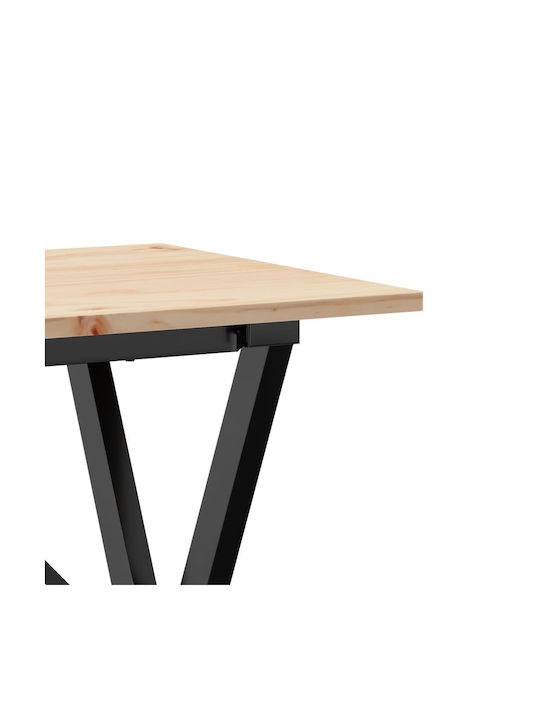 Table Dining Room from Solid Wood & Metal Coffee 100x50x75cm