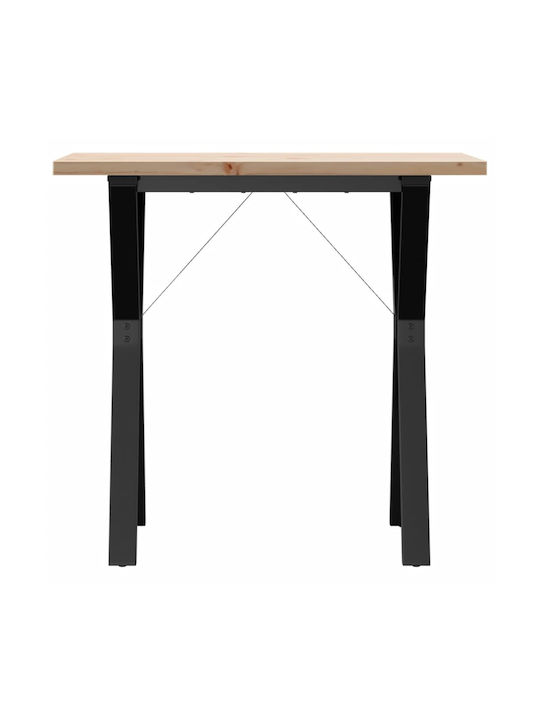 Masă Sala de mese din Lemn Masiv & Metal Maro 80x50x75.5buc