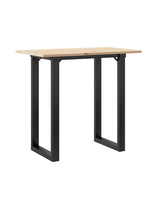 Table Dining Room from Solid Wood & Metal Coffee 80x50x75.5cm