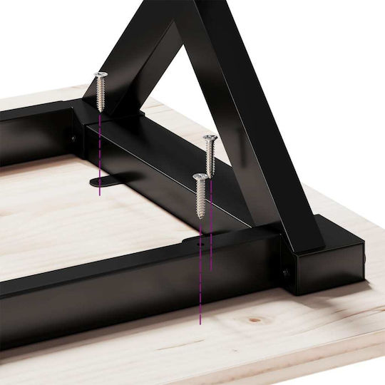 Table Dining Room from Solid Wood & Metal Coffee 80x50x75.5cm