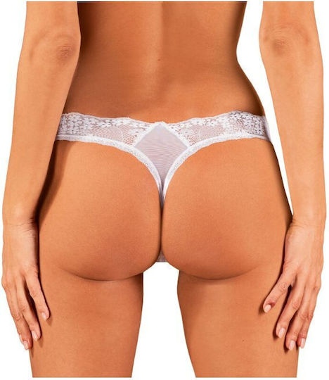Obsessive Heavenlly Γυναικείο Sexy String με Δαντέλα Λευκό