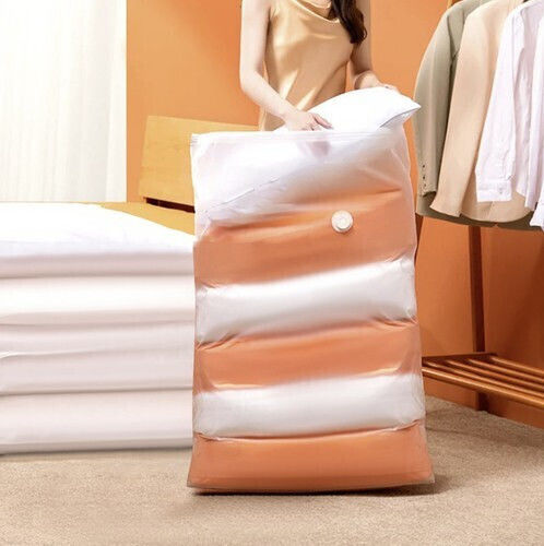 Ruhhy Plastic Sac de Depozitare pentru Haine Etanș și cu Vid în Culoare Alb 80x100x30cm 1buc