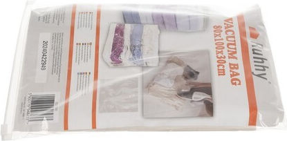 Ruhhy Plastic Sac de Depozitare pentru Haine Etanș și cu Vid în Culoare Alb 80x100x30cm 1buc
