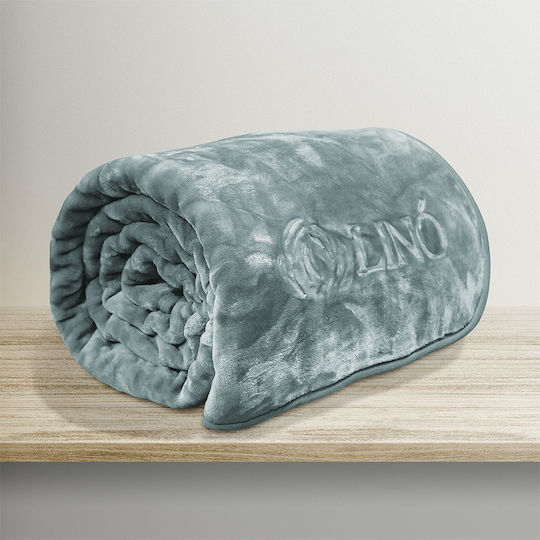 Lino Home Vellut Decke Samtig Übergröße 220x240cm Mint