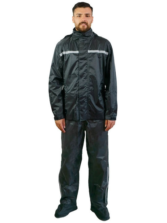 Adiavroxo (Work Aprons & Sleeves) Set impermeabil pentru pantaloni și jachetă de motocicletă pentru bărbați Negru Culoare