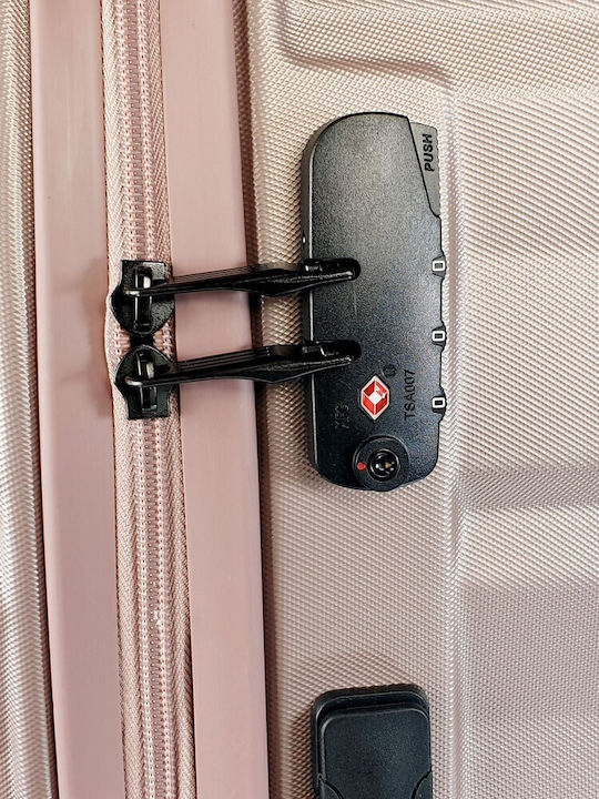 Stelxis Große Hartschale Reisekoffer Rose Gold mit 4 Rädern Höhe 76cm