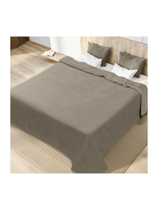 Pierre Cardin Decke Babydecken Samt Übergröße 240x260cm Nancy 545/55 Taupe