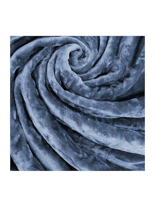 Lino Home Velvet Blanket Single 160x220cm Blue