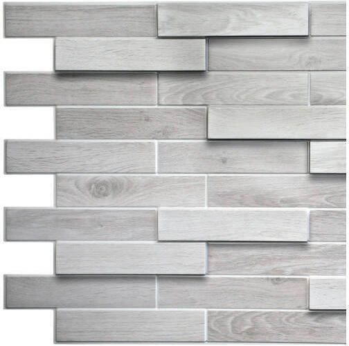 Panouri Decorative 3D Din PVC Cu Adeziv White Oak Alb 98x48x0.3cm