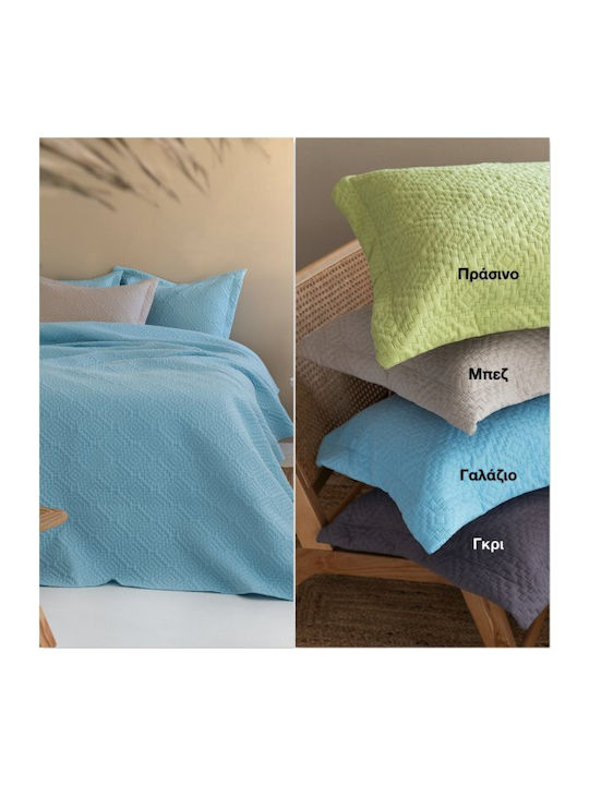 Palamaiki Karen Κουβερλί King Size Microfiber Γαλάζιο 260x240cm