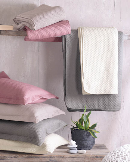 Rythmos Allure Σετ Κουβερλί Μονό Microfiber Εκρού 160x240cm 2τμχ