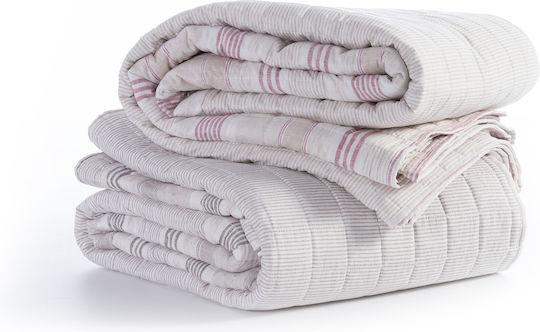 Nef-Nef Homeware Canfield Κουβερλί Ημίδιπλο Microfiber Beige 180x240cm