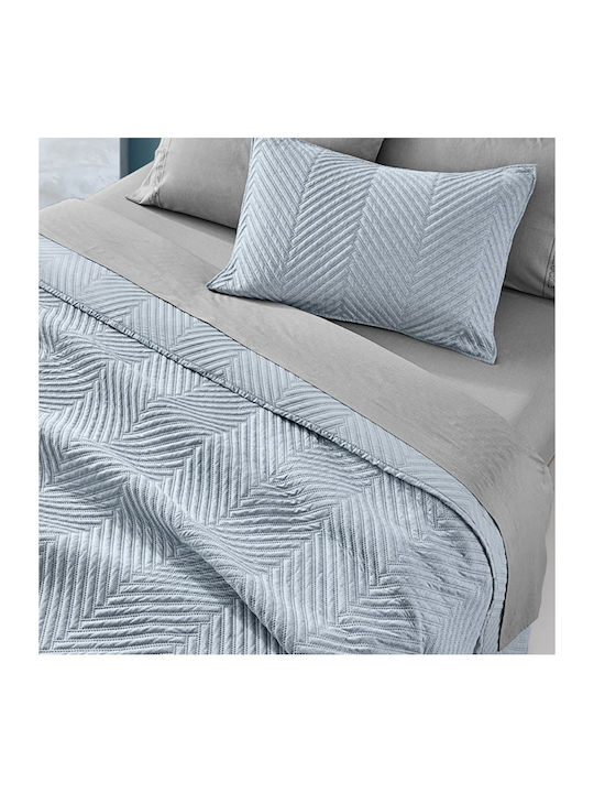 Guy Laroche Bone Set Coverlet Semi-double Microfiber Blue 180x240cm 2pcs