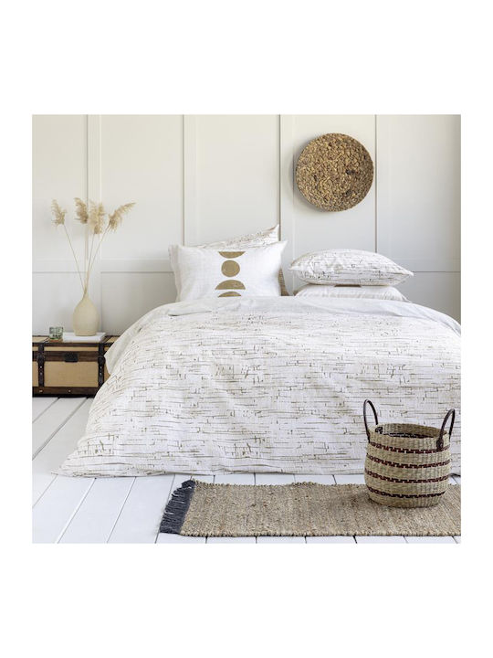 Nima Swipe Tagesdecke Einzelbett Baumwolle Beige 160x240cm