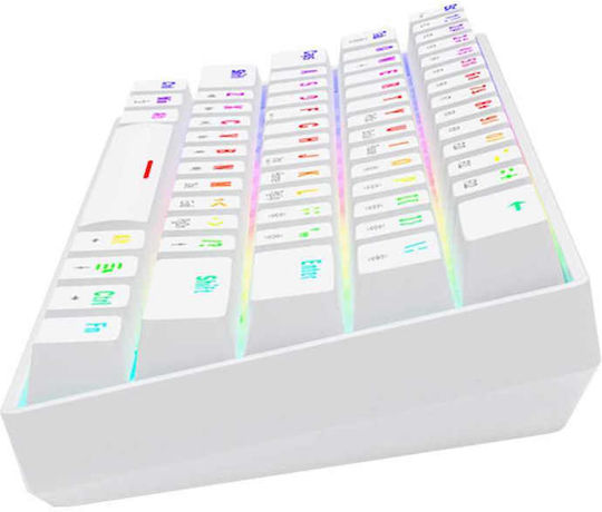 Savio WHITEOUT X2 Gaming Μηχανικό Πληκτρολόγιο 60% με Outemu Blue διακόπτες και RGB φωτισμό (Αγγλικό US) Λευκό