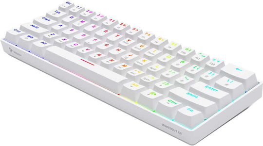 Savio WHITEOUT X2 Gaming Mechanical Keyboard 60% with Outemu Red switches and RGB lighting (English US) White