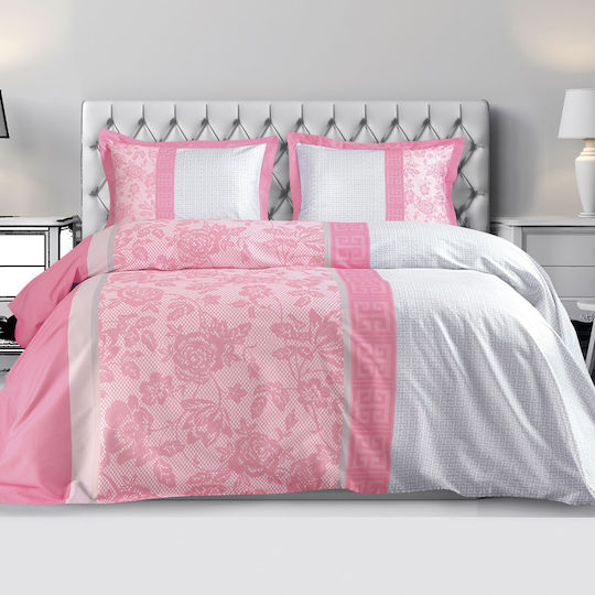 Makis Tselios Home Amaze Set Coverlet Queen Size Cotton Satin Pink 240x250cm 3pcs