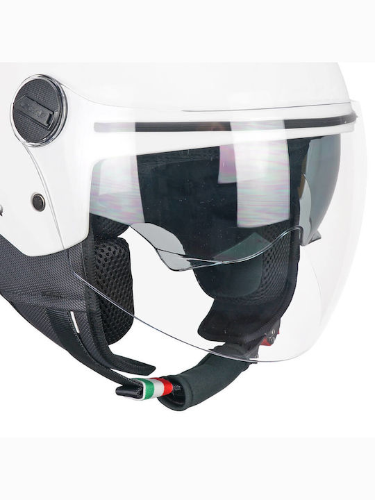 CGM Air Mono 116A White Κράνος Μηχανής Jet ECE 22.06 1100gr με Sunvisor