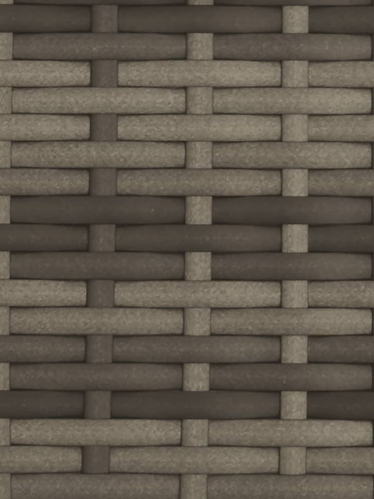 Liegestuhl Doppelter Rattan mit Kissen & Sonnenschirm Gray 136x202x140cm.