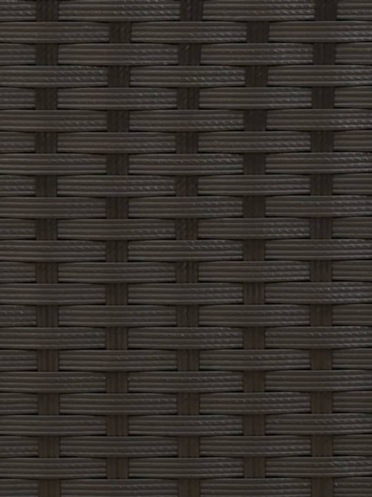 Liegestuhl Doppelter Rattan mit Kissen & Sonnenschirm Schwarz 136x202x140cm.