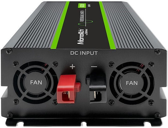 Qoltec Inverter für Autos Reine Sinuswelle 3000W zur Umwandlung von 12V DC in 230V AC mit 1xUSB