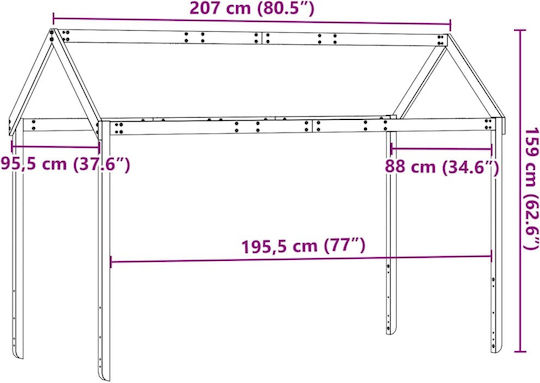 Беседка Легло Бял 207x95.5x159см