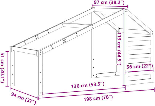 Bettgestell Bett Weiß 198x97x113cm