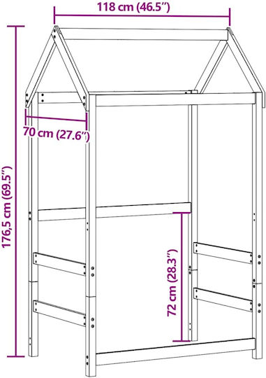 Беседка Легло Бял 118x70x176.5см