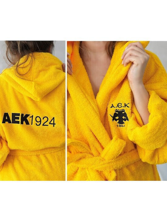 Palamaiki AEK Bathrobe with Hood Yellow 420gr/m²