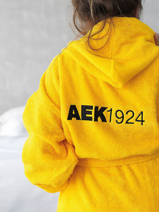 Palamaiki AEK Bathrobe with Hood Yellow 420gr/m²