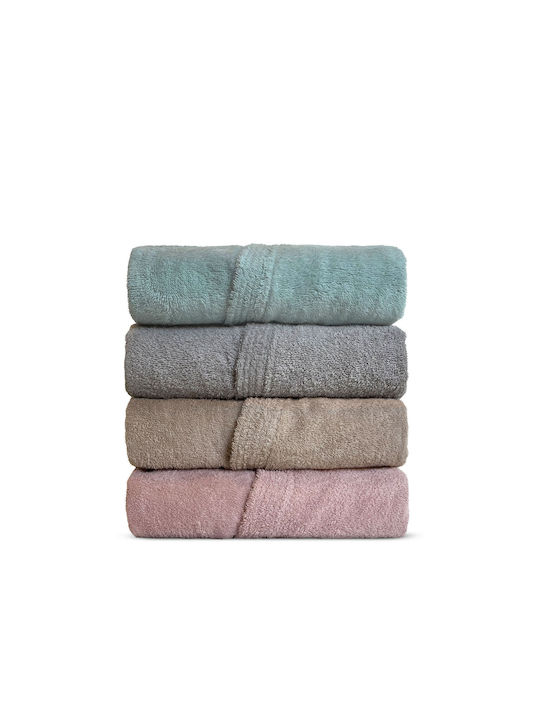 Nef-Nef Homeware Promise Set Collar Bathrobe Dusty Aqua with Towels 380gr/m²