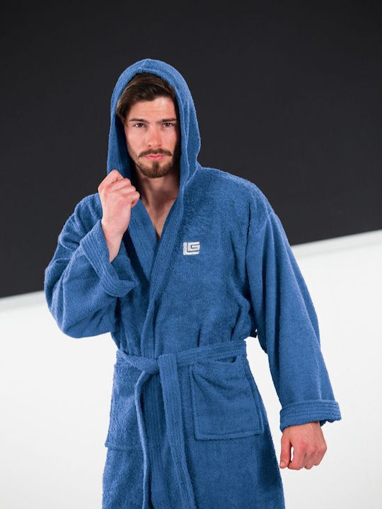 Guy Laroche Daily Μπουρνούζι με Κουκούλα Blue