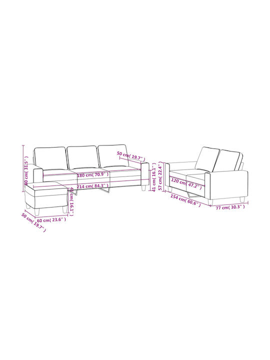 Set de Sufragerie 3 Scaune & 2 Scaune & Taburet