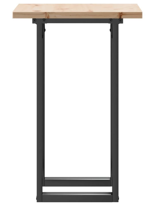 Masă Sala de mese din Lemn Masiv & Metal Maro 50x50x75.5buc
