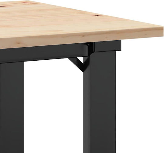 Esszimmer- und Küchentisch aus Massivholz und Metall Braune 50x50x75cm