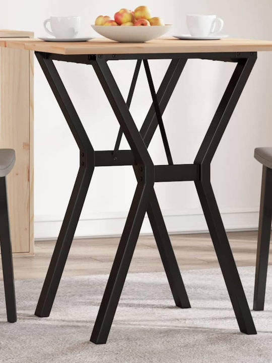 Square Table Dining Room from Solid Wood & Metal Coffee 60x60x75cm