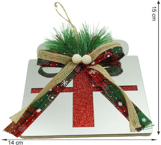 Hängendes Ornament Geschenk Weiß 15x14cm