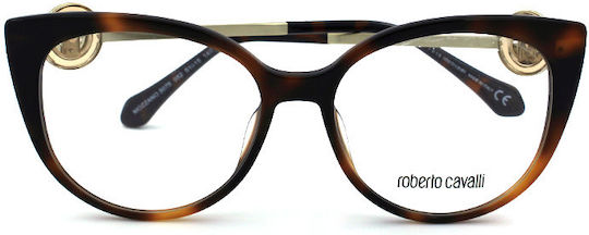 Roberto Cavalli Γυναικείος Σκελετός Γυαλιών Cat Eye Καφέ RC5076 052