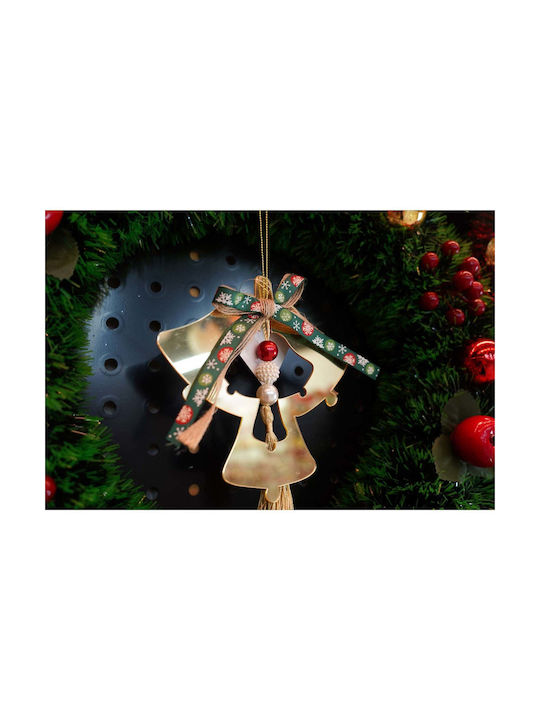 Hanging Bell Ornament Gold 26x14cm