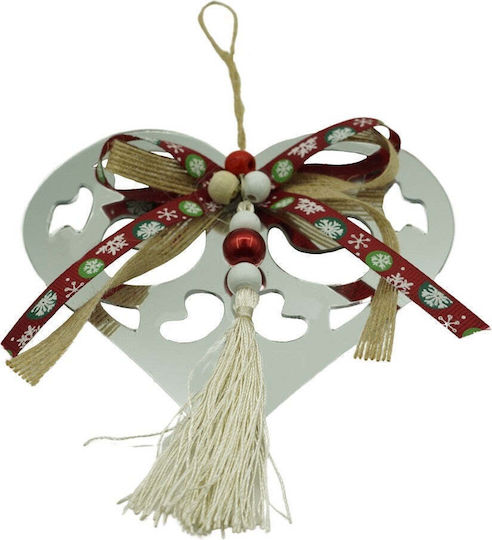 Hängendes Herz Ornament Weiß 26x14cm