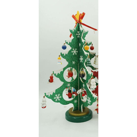 Christmas Decorative Wood Tree 33cm Green