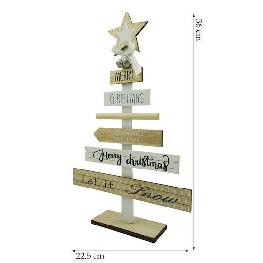 Christmas Decorative Wood Tree 36cm White